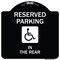 Signmission Reserved Parking in Rear W/ Graphic Heavy-Gauge Aluminum Sign, 18" x 18", BW-1818-23067 A-DES-BW-1818-23067 - alternate 1